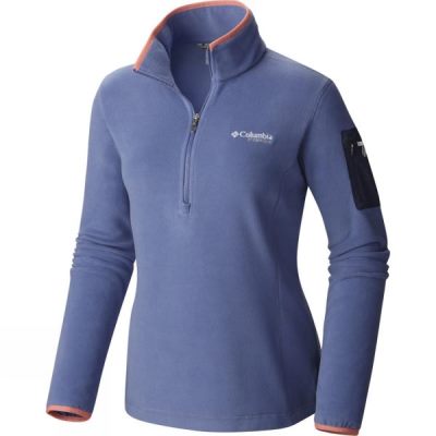 Columbia Titan Pass 1.0 Half Zip - Női Fleece - Kék / Korall (Magyarország SBL796240)